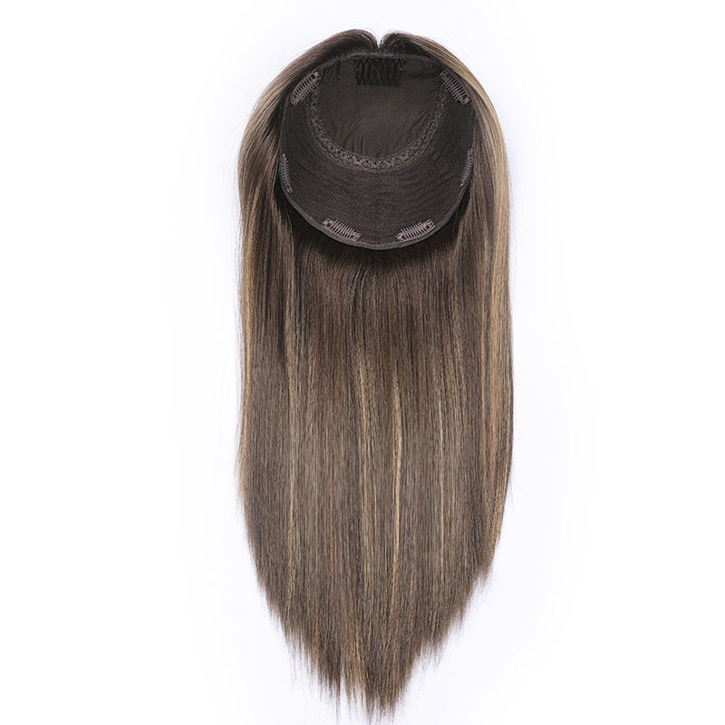 Kosher topper - Top Quality Virgin Hair Jewish silk topper for thin hair lady